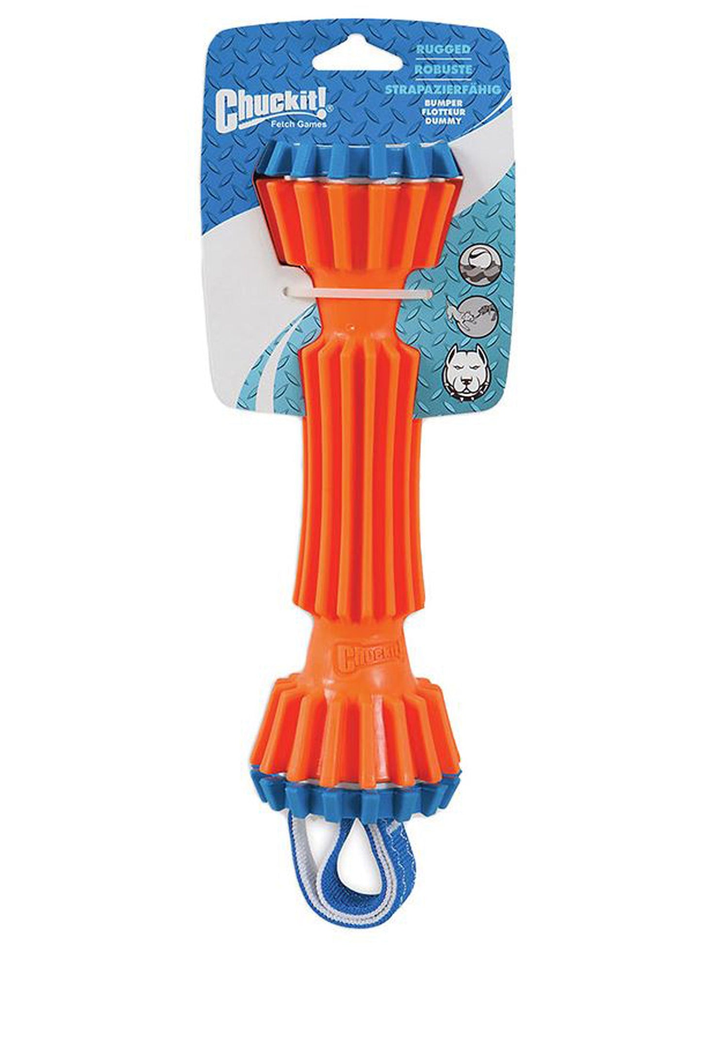 Chuckit! Rugged Bumper Dog Toy Blue/Orange MD