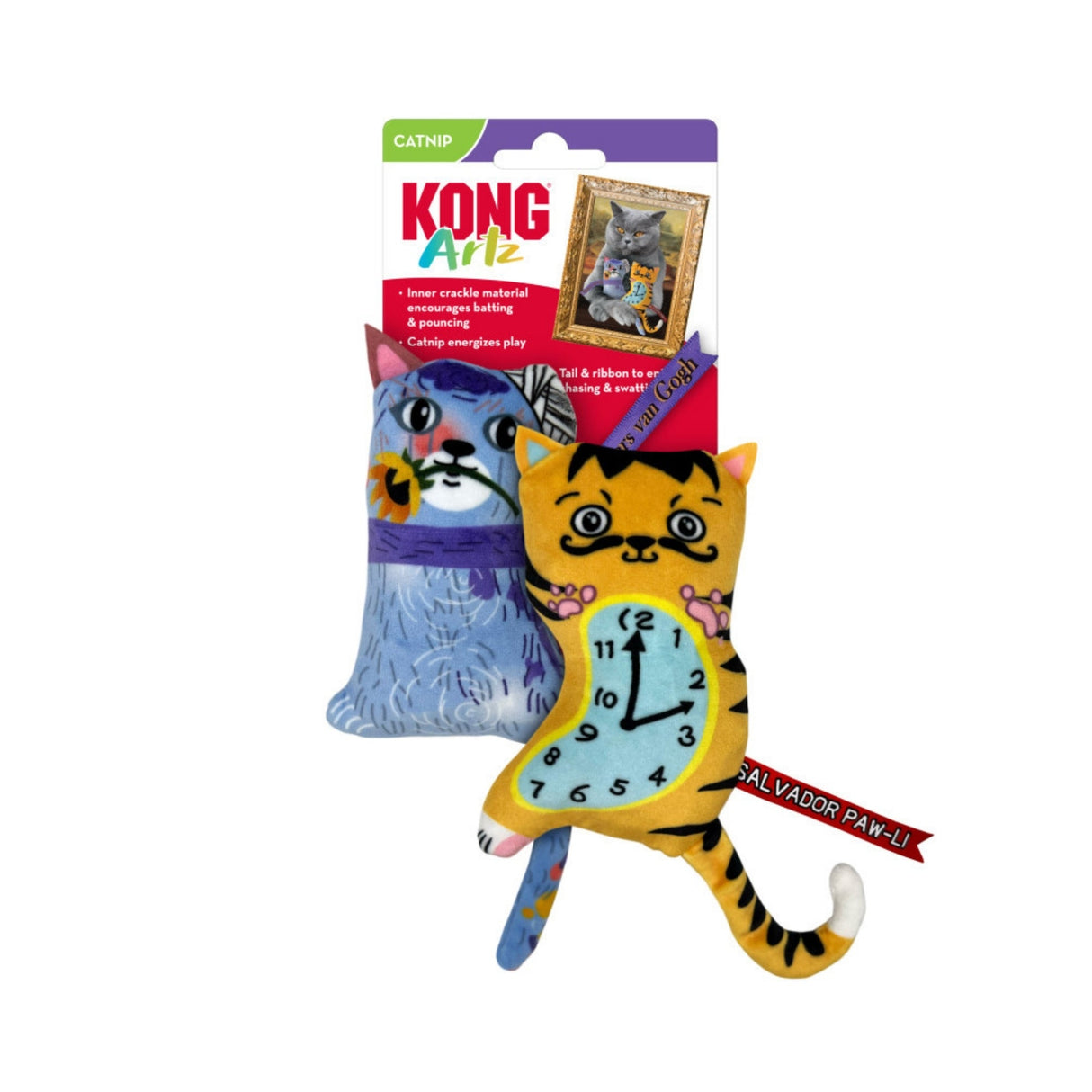 KONG Artz Catnip Cat Toy Salvador PawLi  Whiskers van Gogh