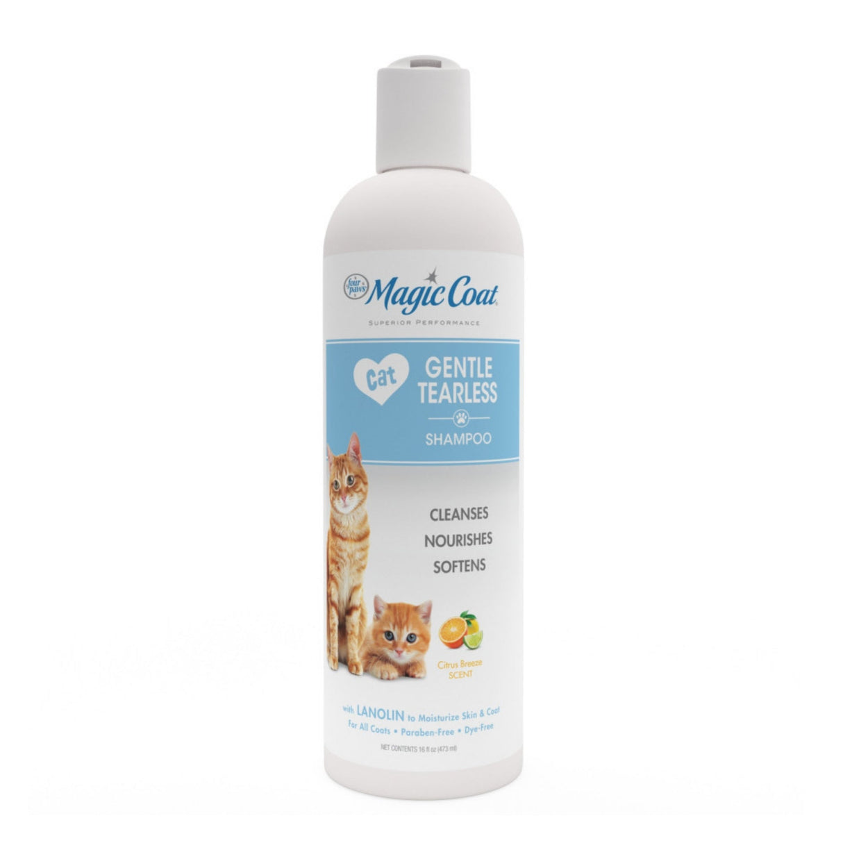 Four Paws Magic Coat Tearless Shampoo for Cats & Kittens Tearless Cat Shampoo, 16oz.