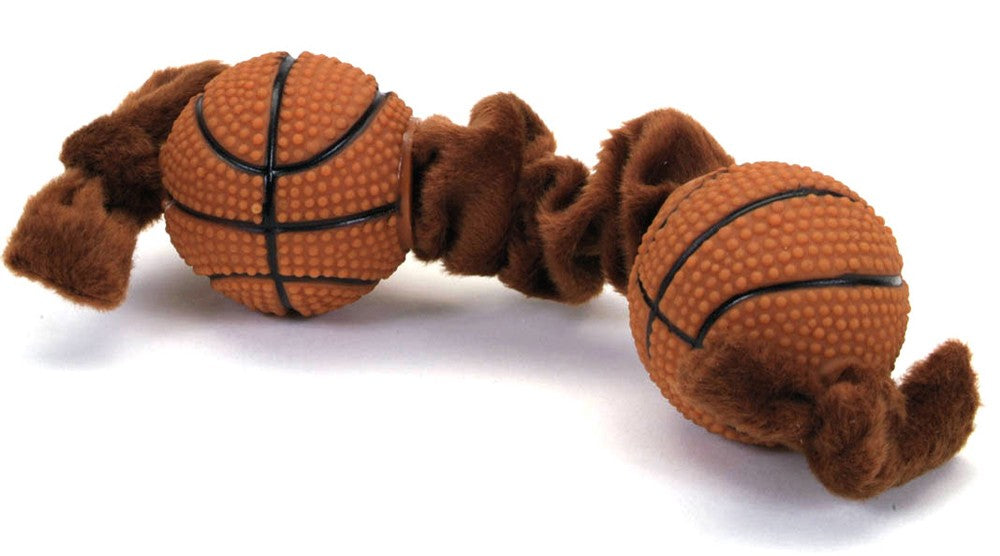Lil Pals Plush and Vinyl Basketball Tug Toy Brown