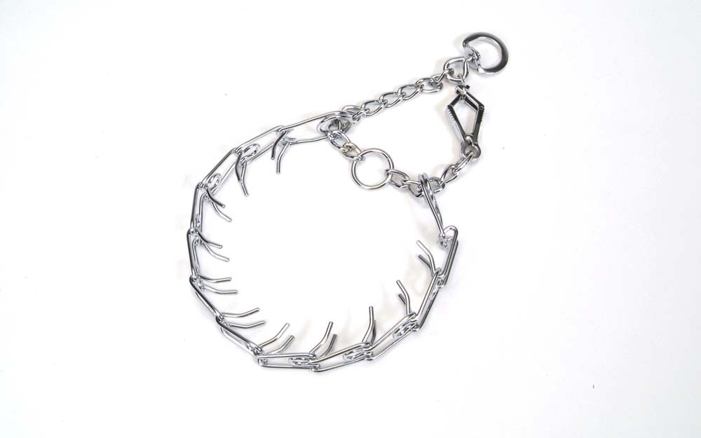 Titan Prong Training w/ 1-Handed Quick Release Snap Dog Collar Nickel, Chrome 3.3 Mm X 20 in. <88 lbs.