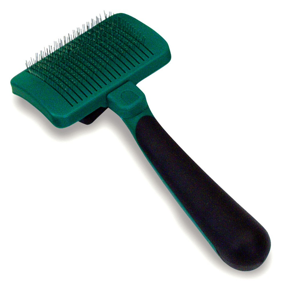 Safari Cat Self-Cleaning Slicker Brush Green