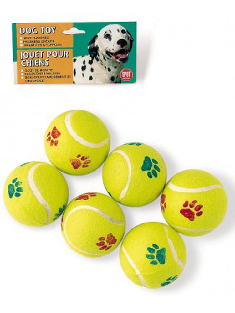 Spot Tennis Ball Dog Toy Assorted 6 pk, 2.5 in