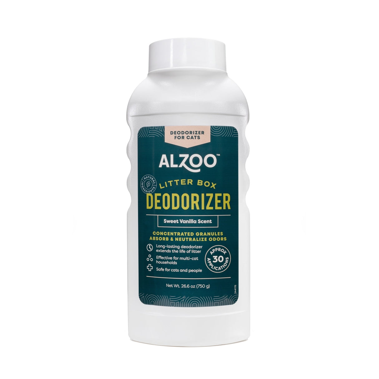 Alzoo Mineral-Based Litter Deodorizer Sweet Vanilla 26.6oz.