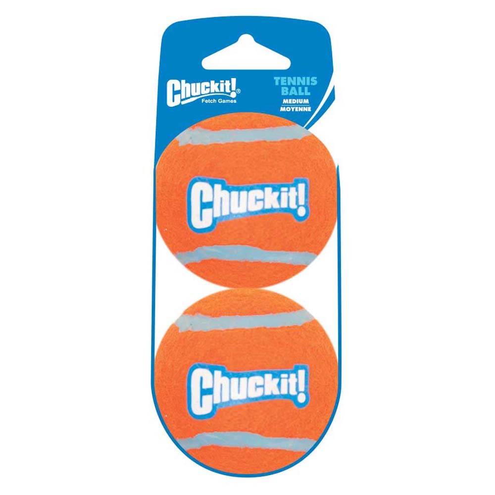 Chuckit! Tennis Ball Dog Toy Shrink Sleeve Orange/Orange MD, 2 pk