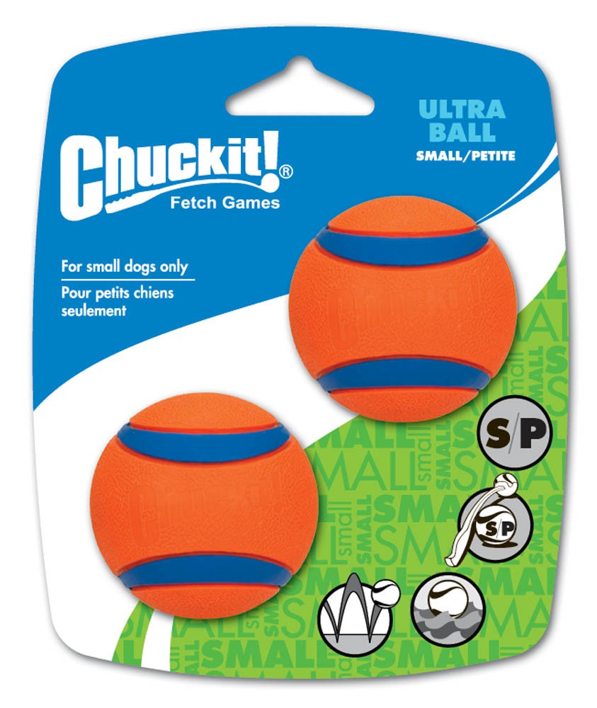 Chuckit! Ultra Ball Dog Toy Blue/Orange 2 pk, SM