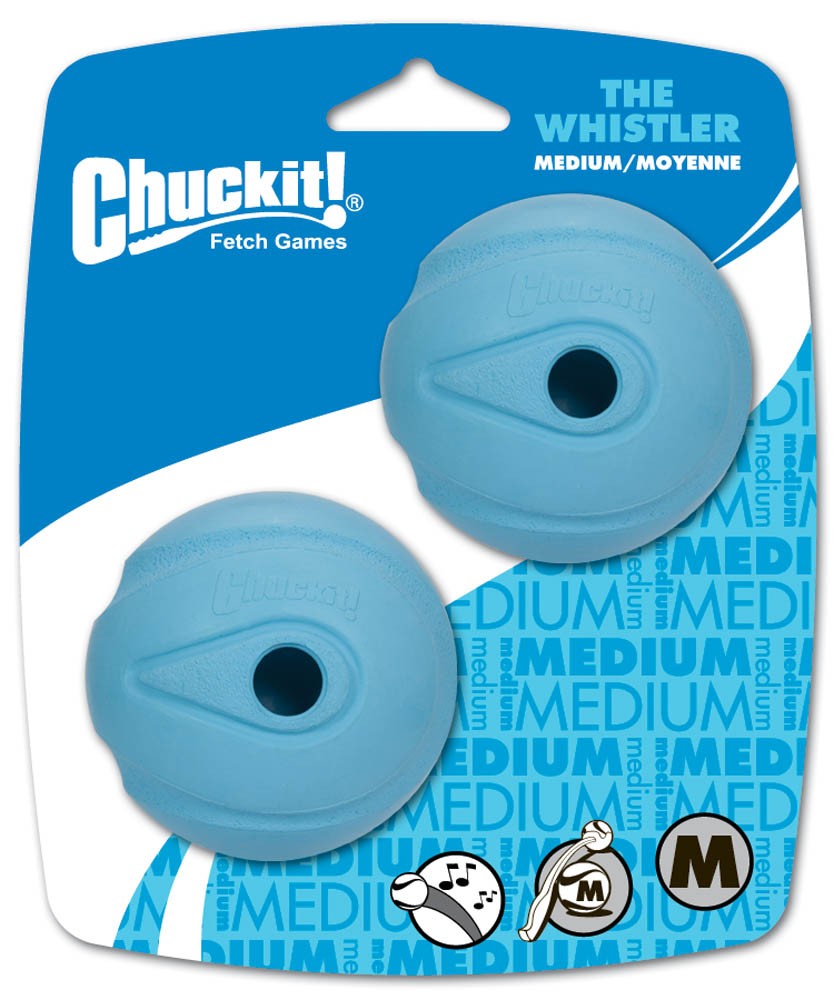 Chuckit! The Whistler Ball Dog Toy Assorted 2 pk, MD