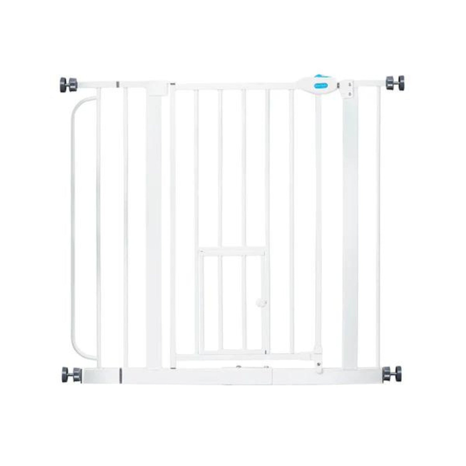 Carlson Extra Wide Pet Gate with Small Pet Door White 29-39 X 30in.