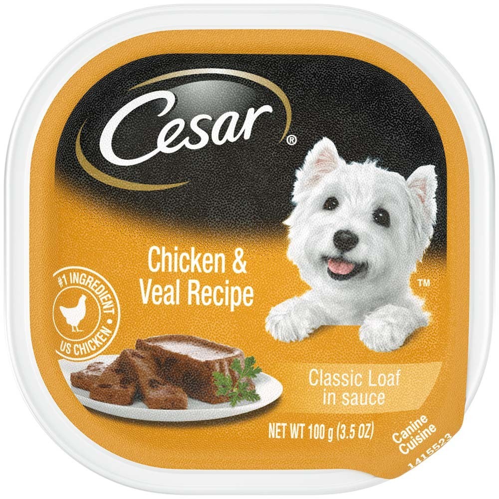 Cesar Classic Loaf in Sauce Adult Wet Dog Food Chicken & Veal (Case of 24)