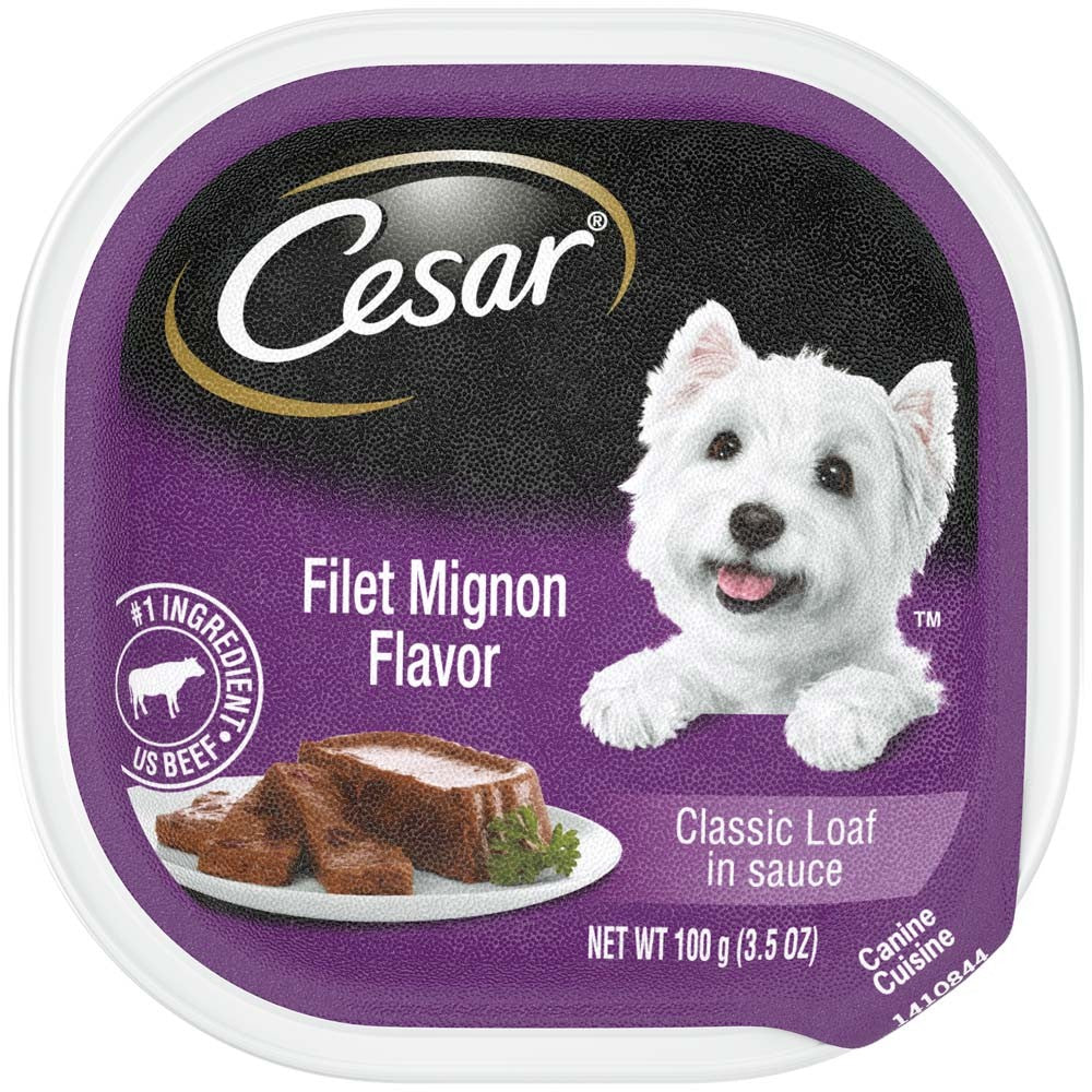 Cesar Classic Loaf in Sauce Adult Wet Dog Food Filet Mignon (Case of 24)