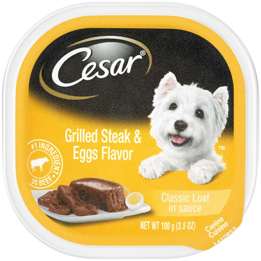 Cesar Sunrise Classic Loaf in Sauce Adult Wet Dog Food Grilled Steak & Eggs (Case of 24)