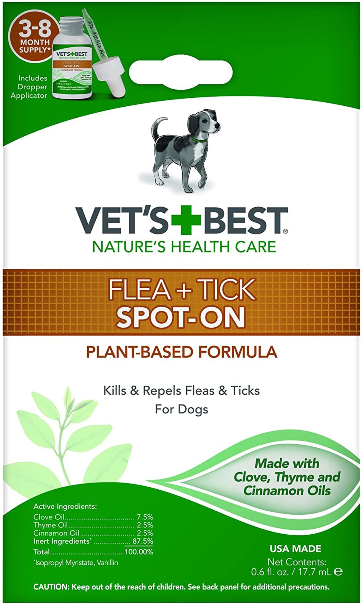 Vet's Best Flea and Tick Spot-On 3-8 months .06 oz.