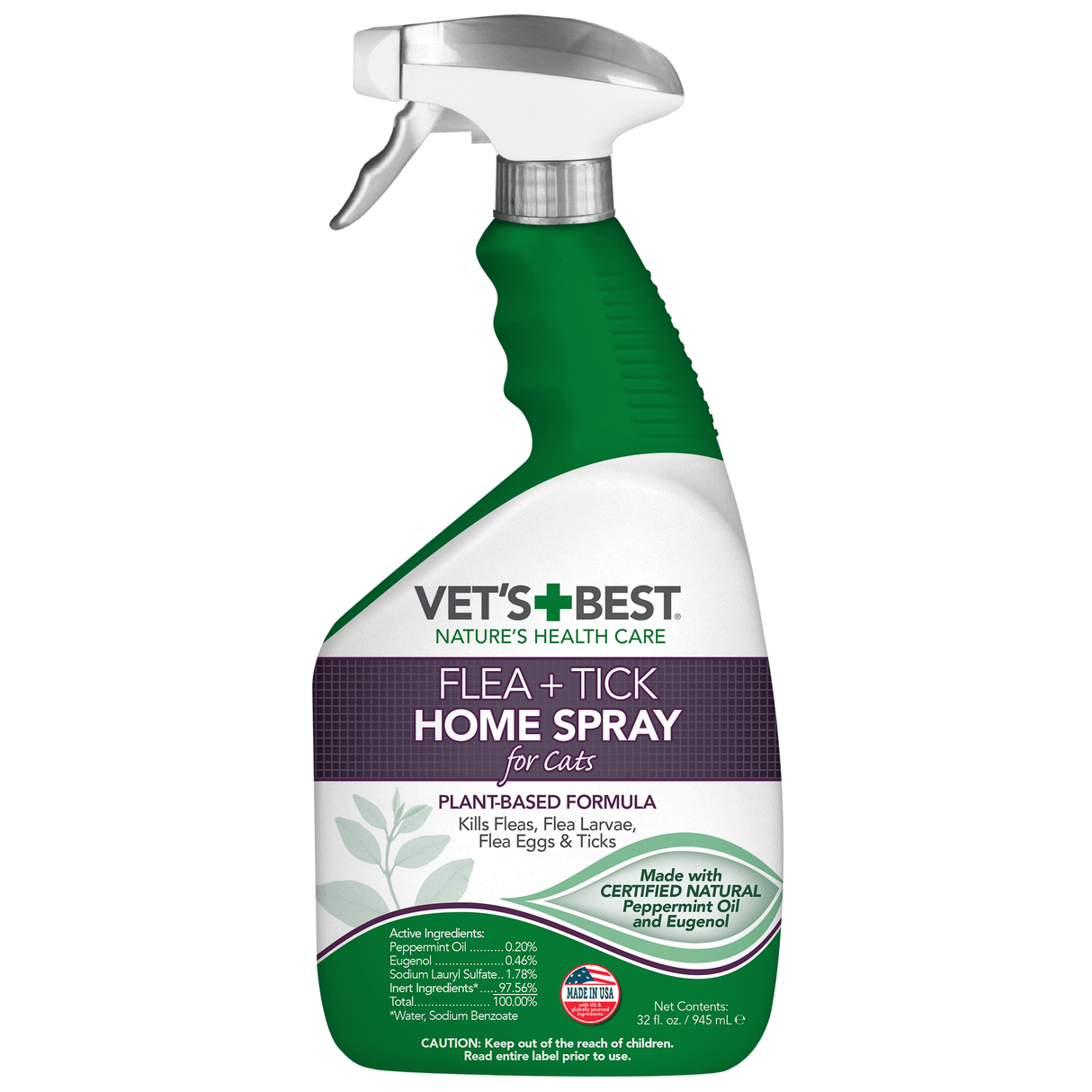 Vet's Best Flea and Tick Home Spray for Cats 32 oz