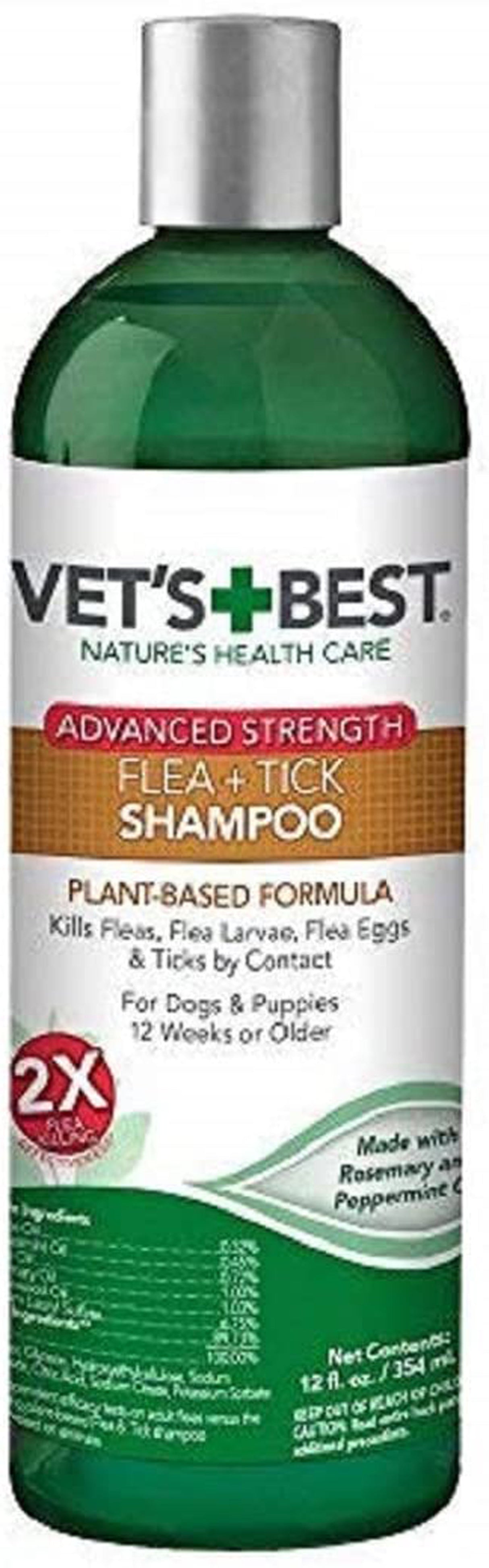 Vet's Best Flea & Tick Advanced Strength Shampoo for Dogs 12 fl oz