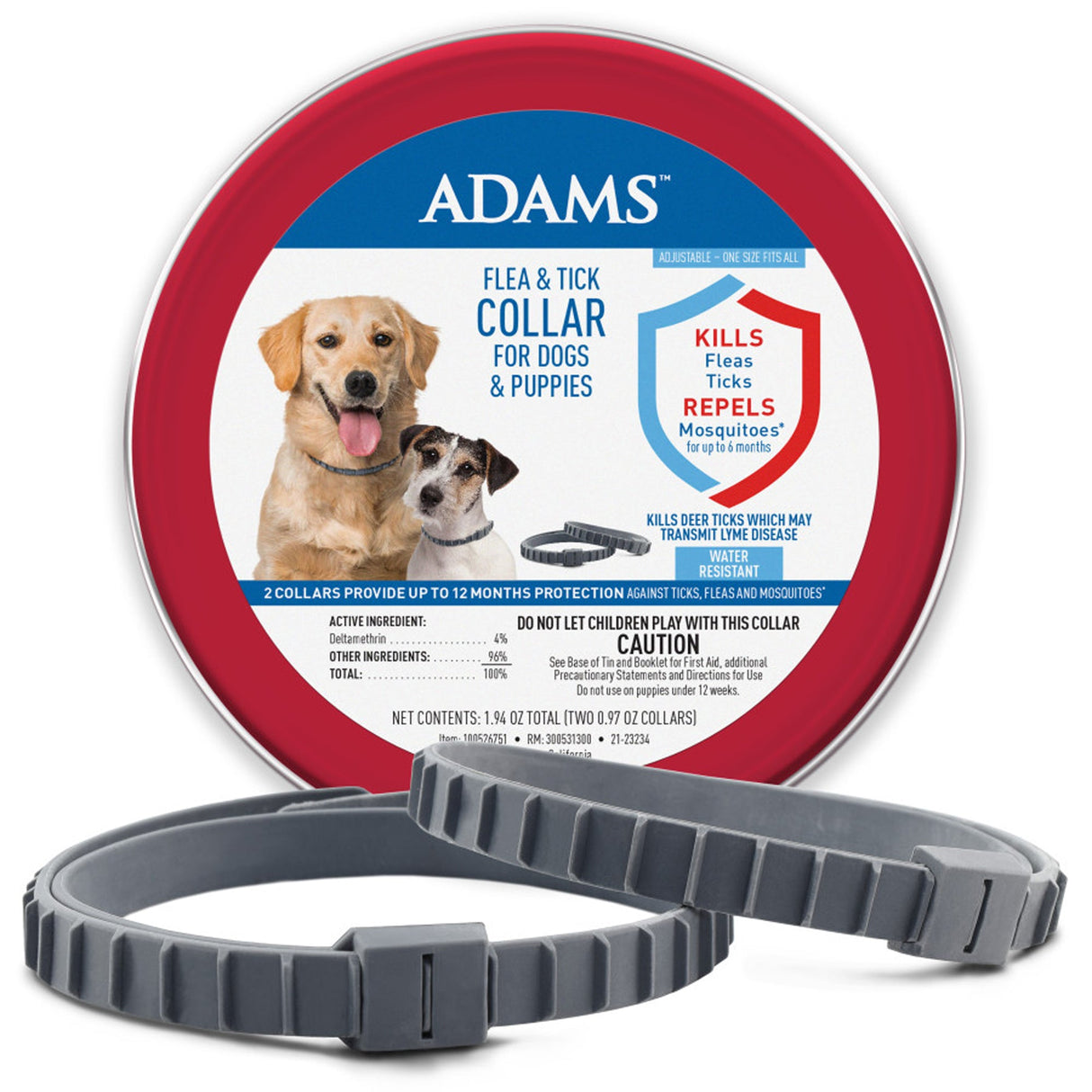 Adams Flea & Tick Collar for Dogs & Puppies 2 pack