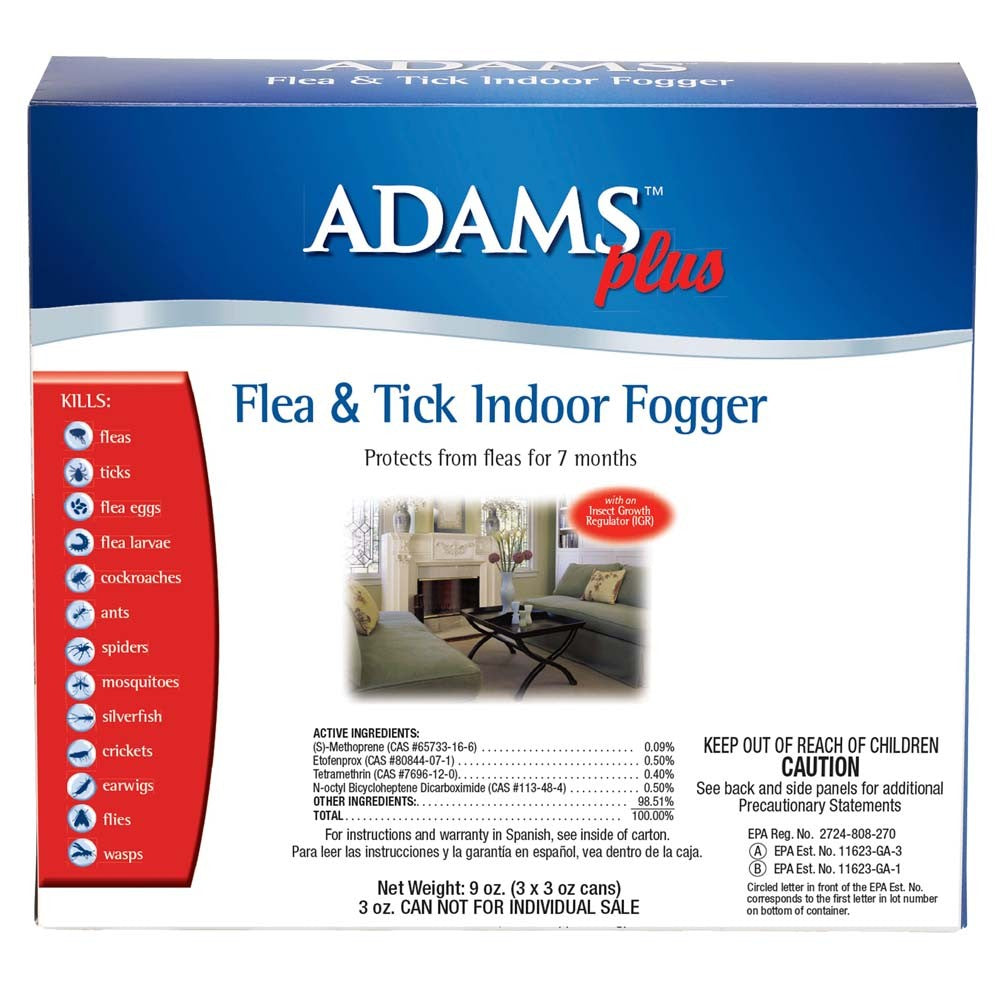 Adams Plus Flea & Tick Indoor Fogger 3 pack, 3 oz.