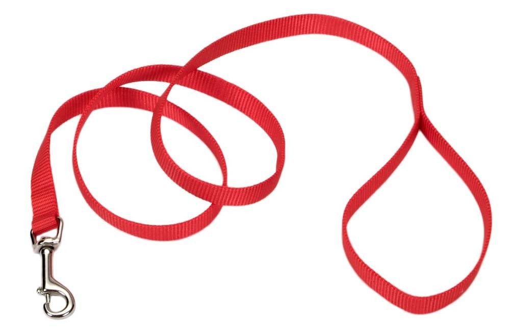 Coastal Single-Ply Nylon Dog Leash Red 5/8 In X 6 ft