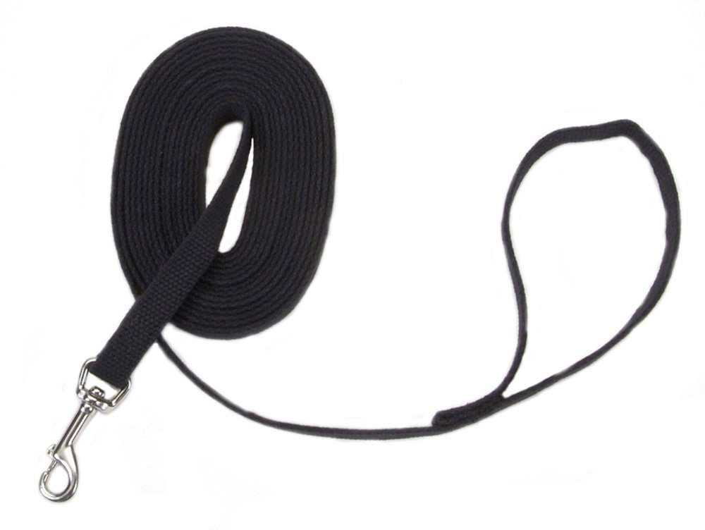Train Right Cotton Web Training Dog Leash Black 5/8 In X 6 ft