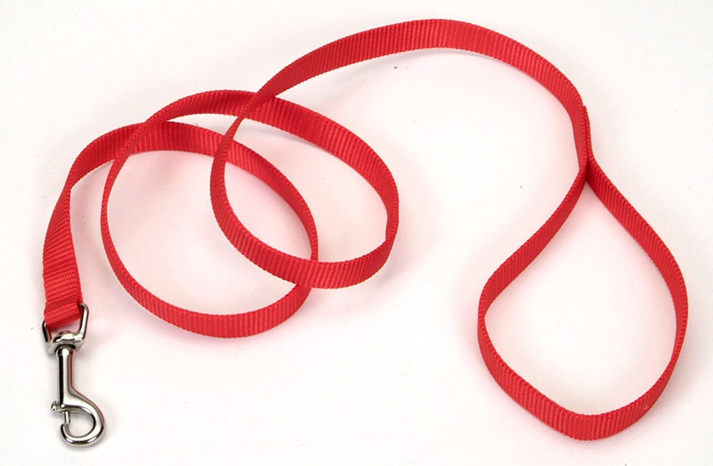 Coastal Single-Ply Nylon Dog Leash Red 3/4 In X 4 ft