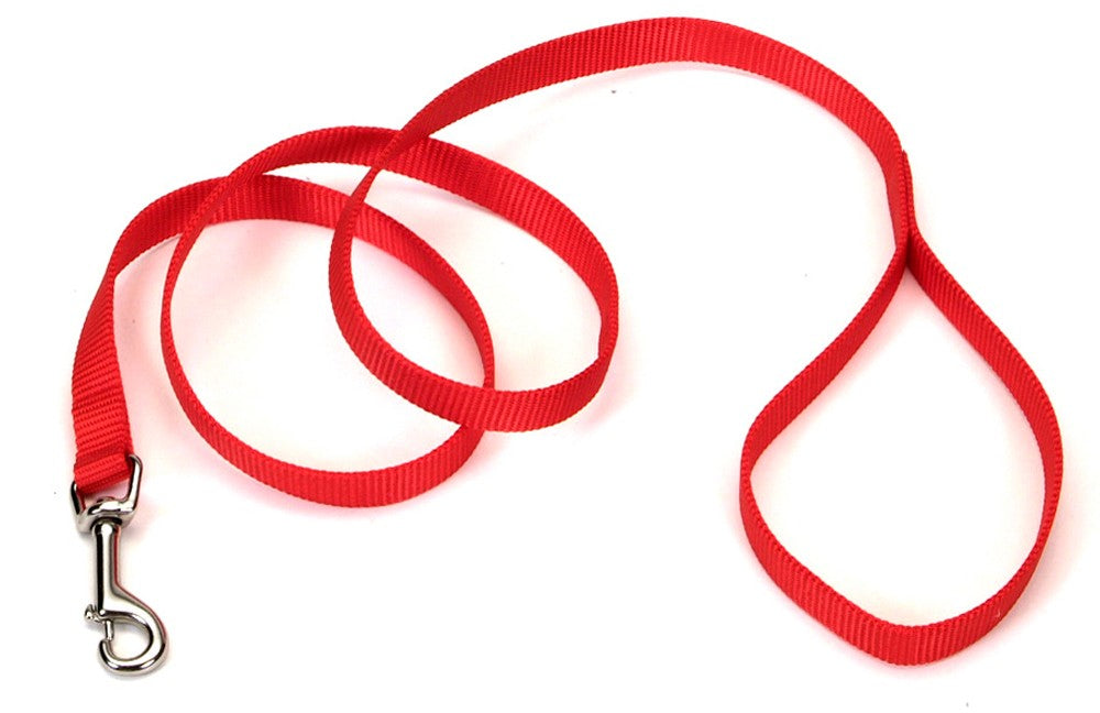 Coastal Single-Ply Nylon Dog Leash Red 3/4 In X 6 ft