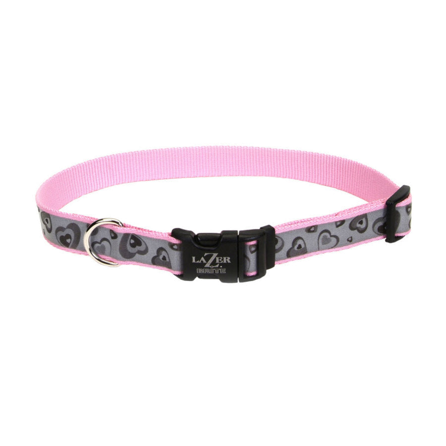 Lazer Brite Reflective Adjustable Dog Collar Pink