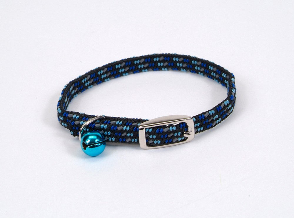 Lil Pals Elasticized Safety Kitten Collar with Reflective Threads Blue