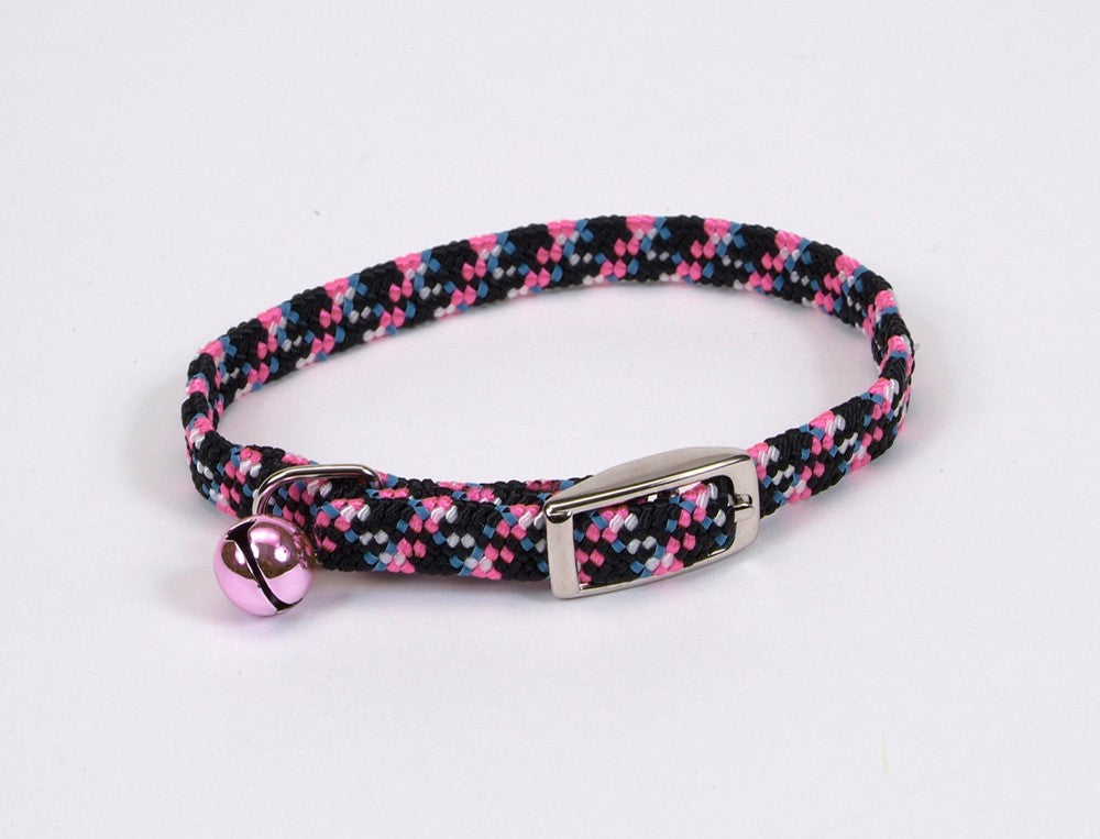 Lil Pals Elasticized Safety Kitten Collar with Reflective Threads Neon Pink