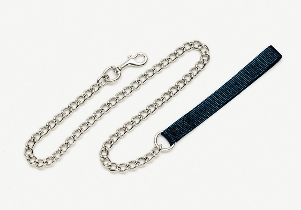 Titan Chain Dog Leash with Nylon Handle Black 4 mm X 4 ft.
