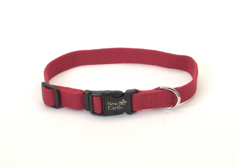 New Earth Soy Adjustable Dog Collar Cranberry 5/8 In X 8-12 in