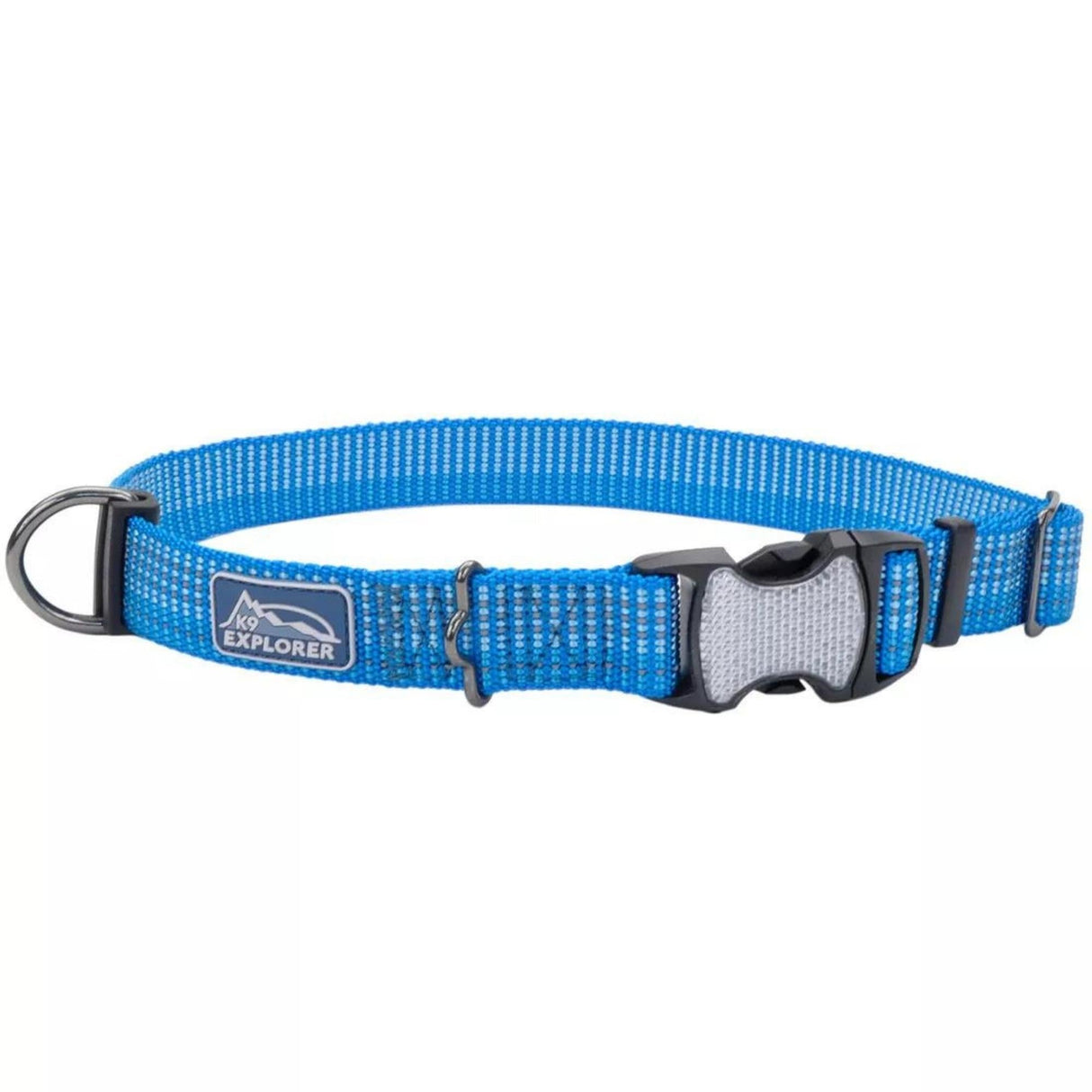 K9 Explorer Brights Reflective Adjustable Dog Collar Lake Medium 1"x 12"-18"