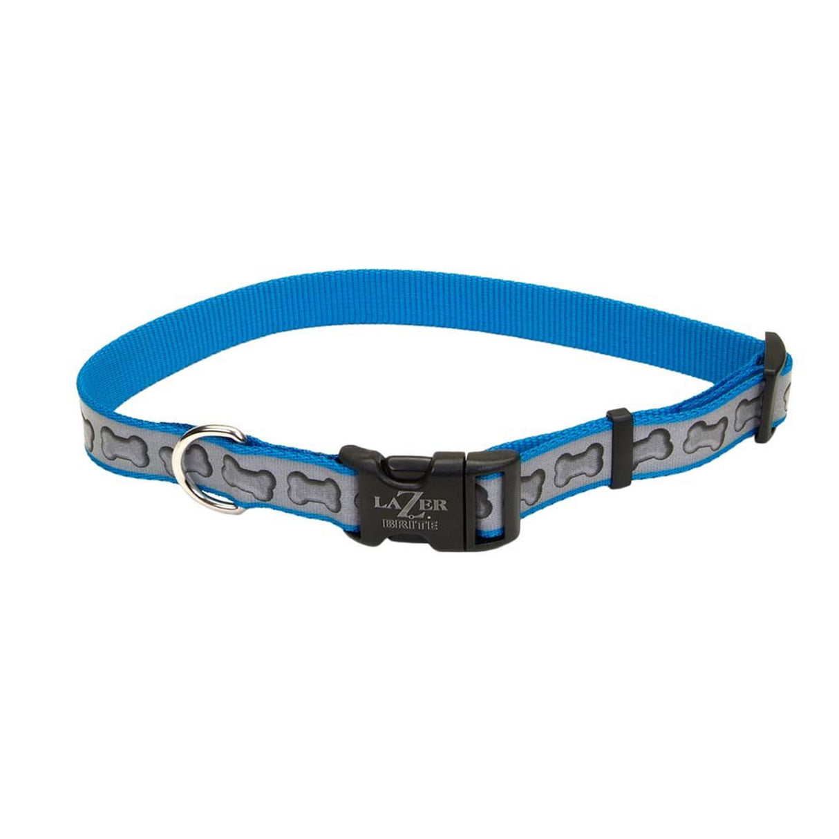 Lazer Brite Reflective Adjustable Dog Collar Turquoise
