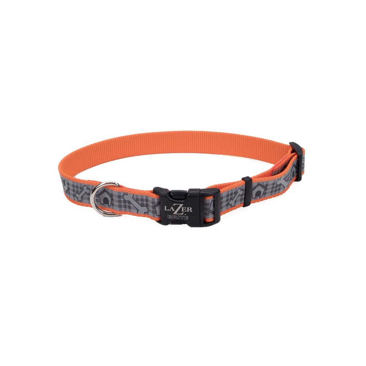 Lazer Brite Reflective Adjustable Dog Collar Orange