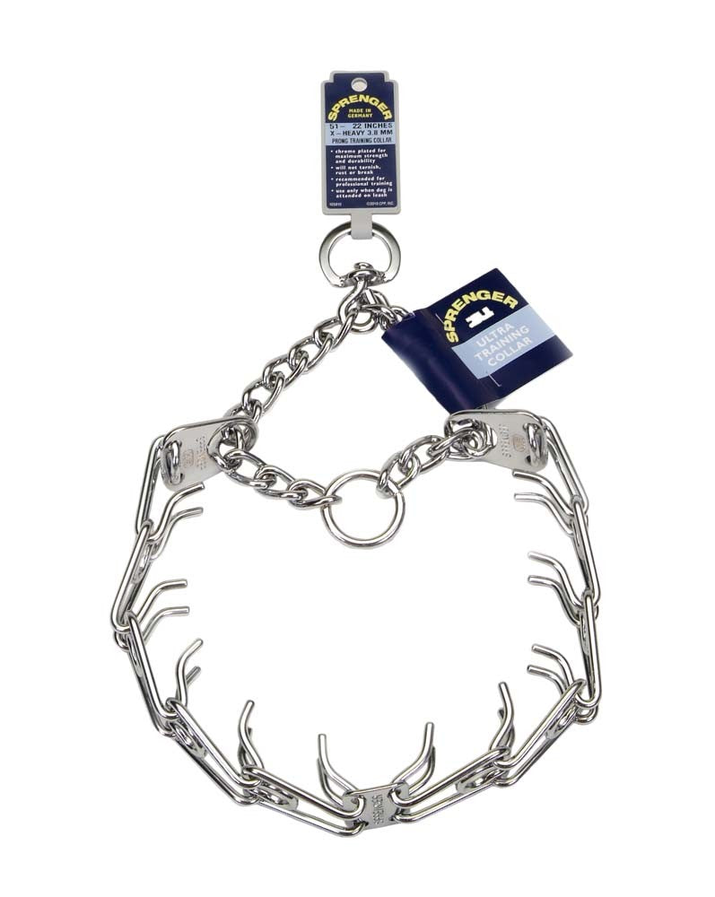 Herm. Sprenger Ultra Plus Prong Training Dog Collar Nickel, Chrome 3.8 Mm X 22 in