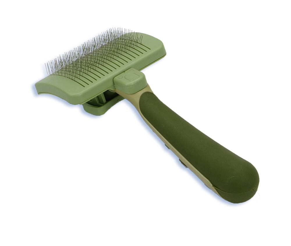 Safari Dog Self-Cleaning Slicker Brush Light Green/Dark Green Large