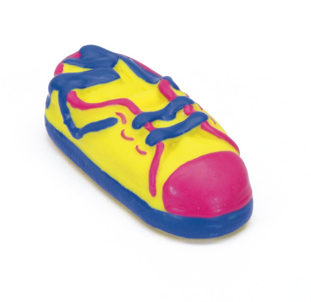 Rascals Latex Dog Toy Tennis Shoe Multi-Color 3.5 in.