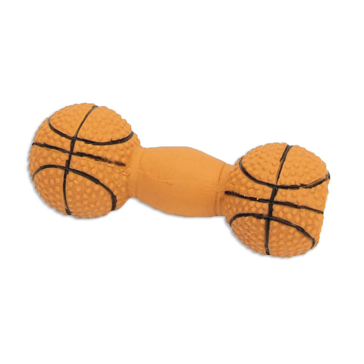 Rascals Latex Dog Toy Basketball Dumbbell Brown