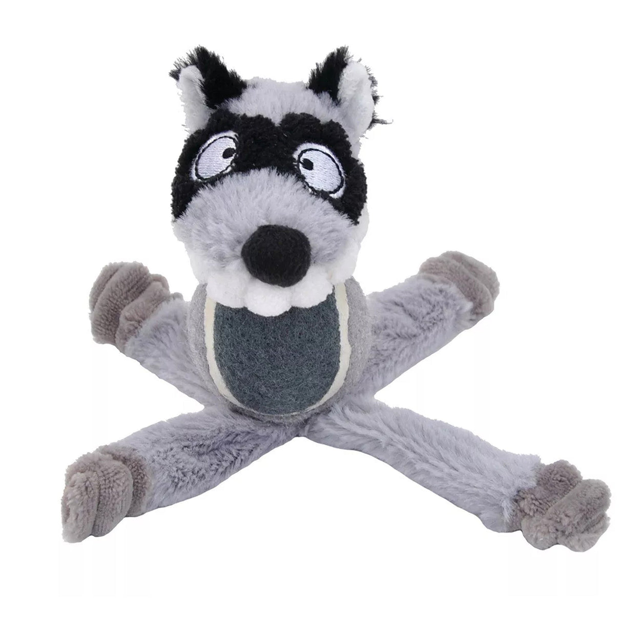 Coastal Pet Li'l Pals Tennis Ball Plush Dog Toys Racoon