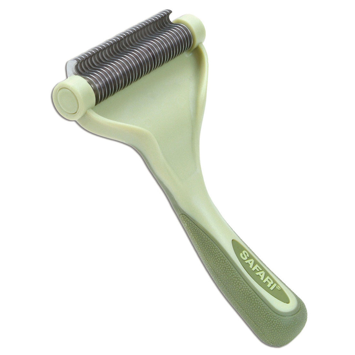 Safari Shed Magic De-Shedding Tool for Dogs w/Medium to Long Hair Light Green/Dark Green Large