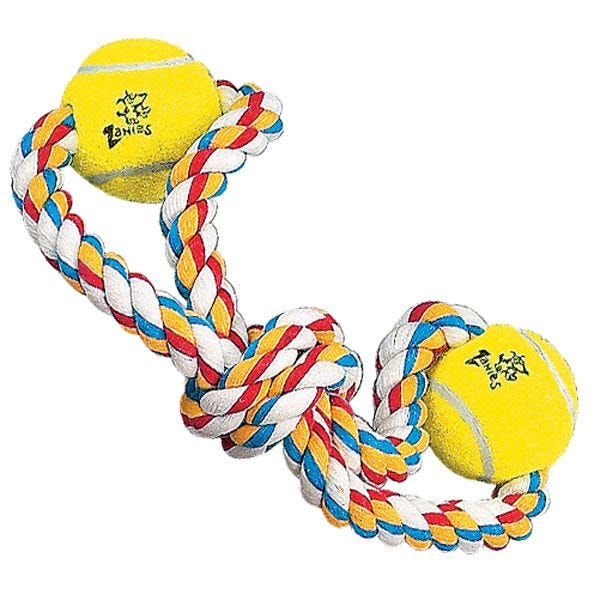 Zanies® Rope Tennis Ball 15" Figure 8 with 2 Tennis Balls