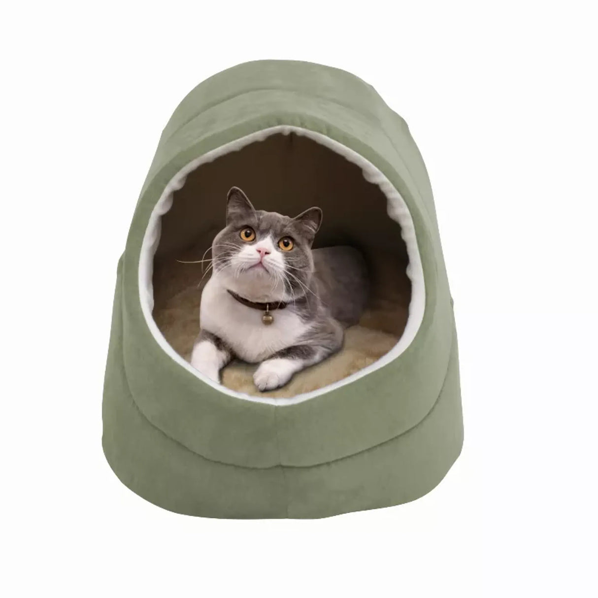 GOOPAWS Cat Cave for Cat and Warming Burrow Cat Bed, Pet Hideway Sleeping Cuddle Cave