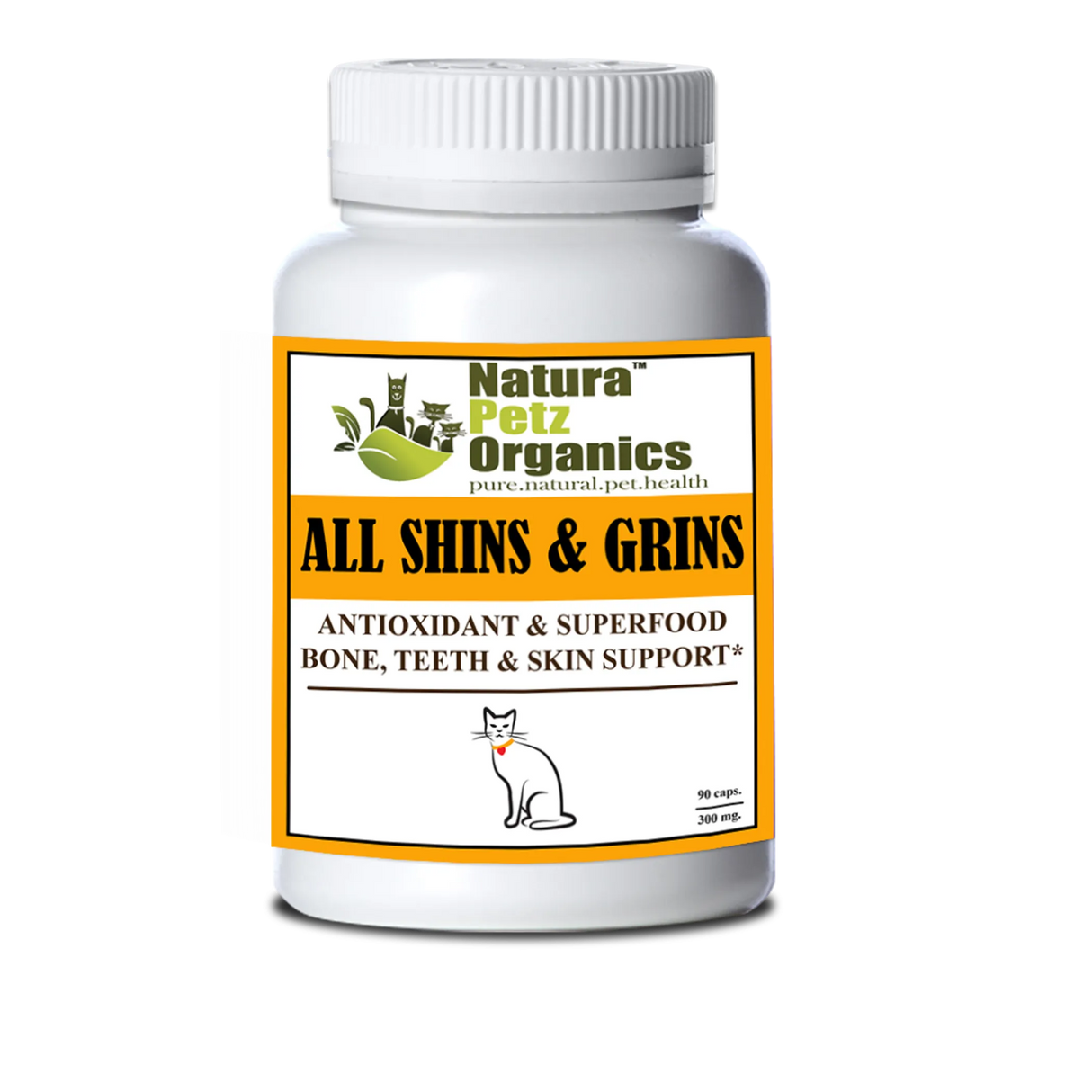 All Shins & Grins Capsules - Antioxidant Super Food Bone, Eye, Teeth & Skin Support Dog & Cat Vitamins