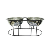 YML Wrought Iron Stand with Double Stainless Steel Feeder Bowls