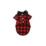 My Fancy Buffalo Plaid Bowtie Dog Shirt