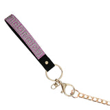 Pink Rhinestone & Gold Metal Lead