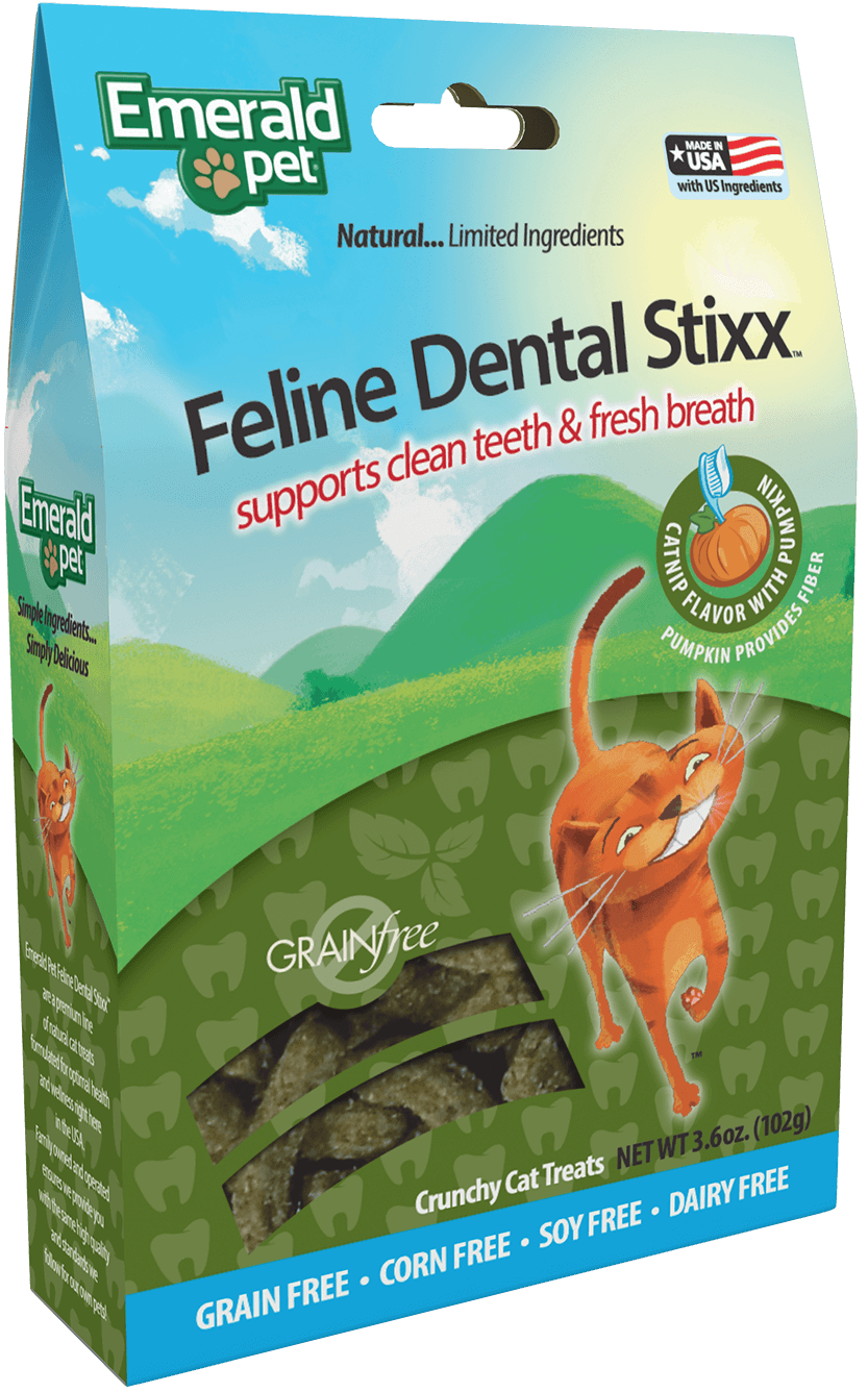 Emerald Pet Feline Dental Stixx Cat Treats Tuna 3.6oz