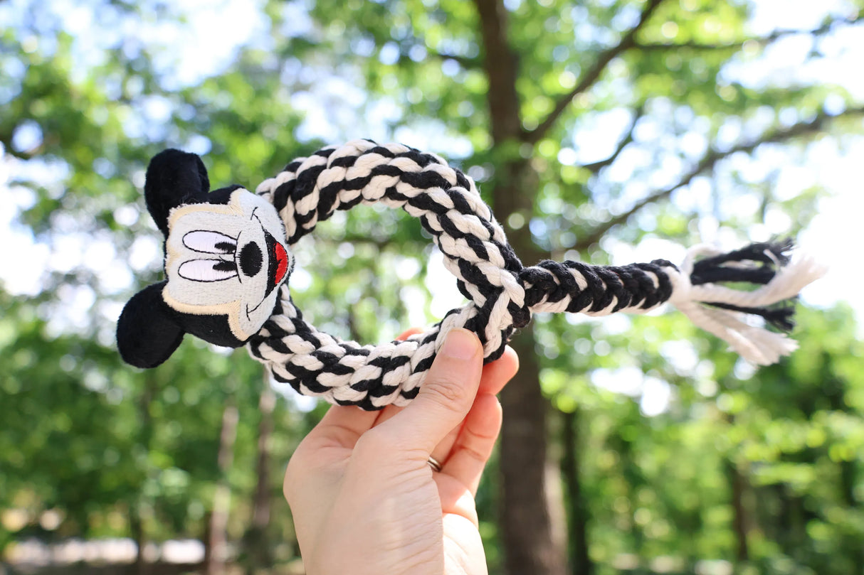 Eco-Mickey Dog Rope Toy| Macrame Dog Tug Toys | Dog Chew Toy