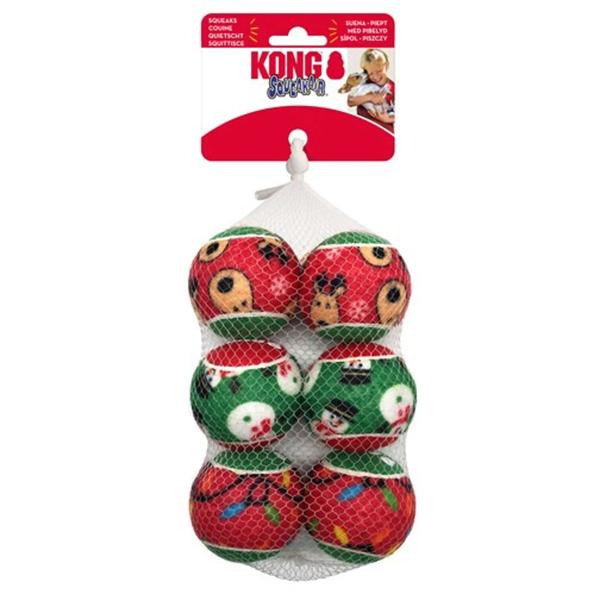 KONG Holiday SqueakAir(R) Balls Medium and Small