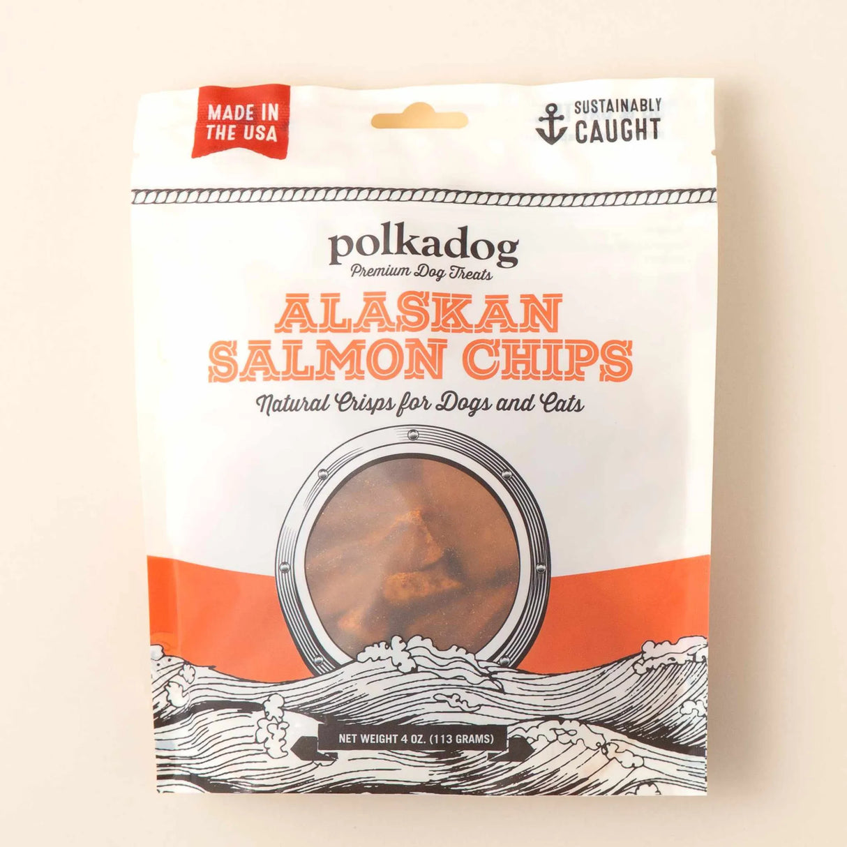 Polkadog Alaskan Salmon Chips Dog and Cat Treats 4oz