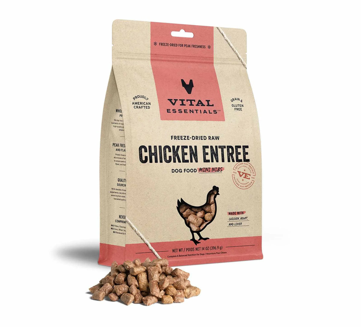 Vital Essentials(R) Freeze-Dried Raw Chicken Entree Dog Food Mini Nibs,