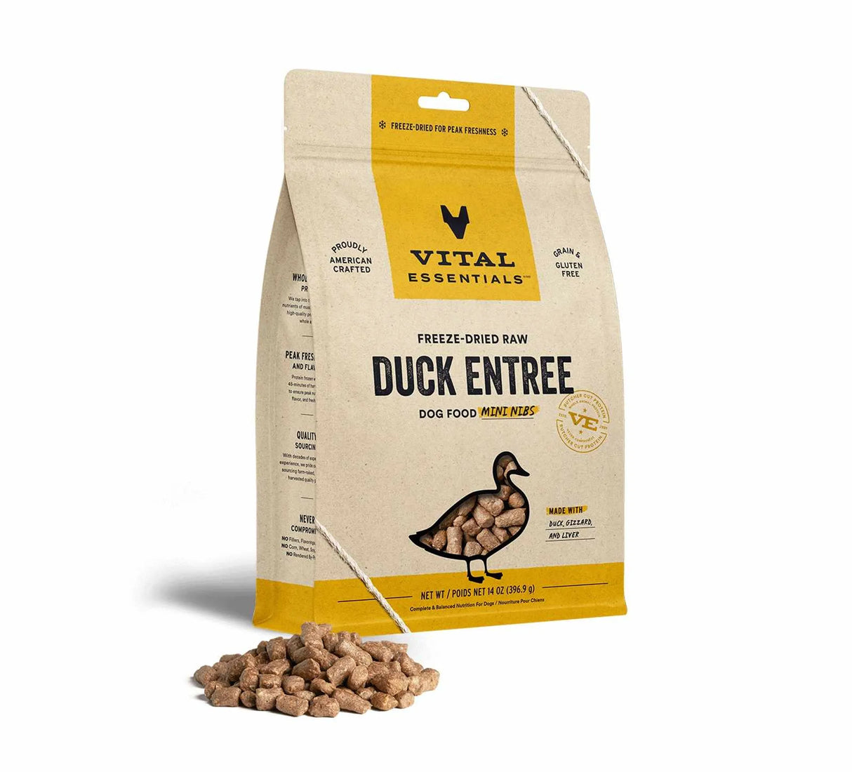 Vital Essentials(R) Freeze-Dried Raw Duck Entree Dog Food Mini Nibs,